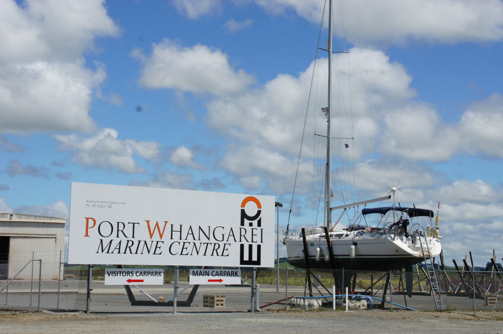 First Yacht on the Hardstand at Port Whangarei Marine Centre 