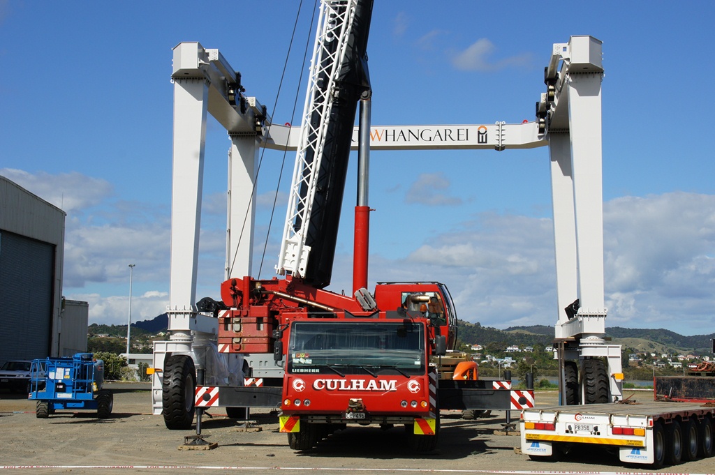 New 100T travelift being assembled at the Port Whangarei Marine Centre