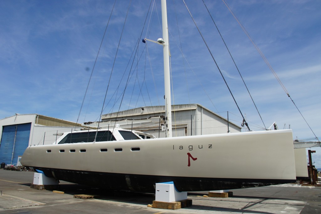 Gunboat 66 on the hardstand at Whangarei Marine Centre New Zealand